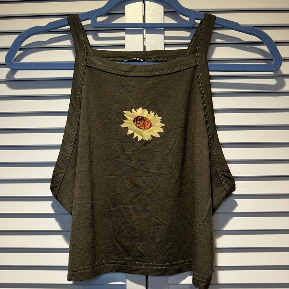 SHEIN Crop Top, Green, XL